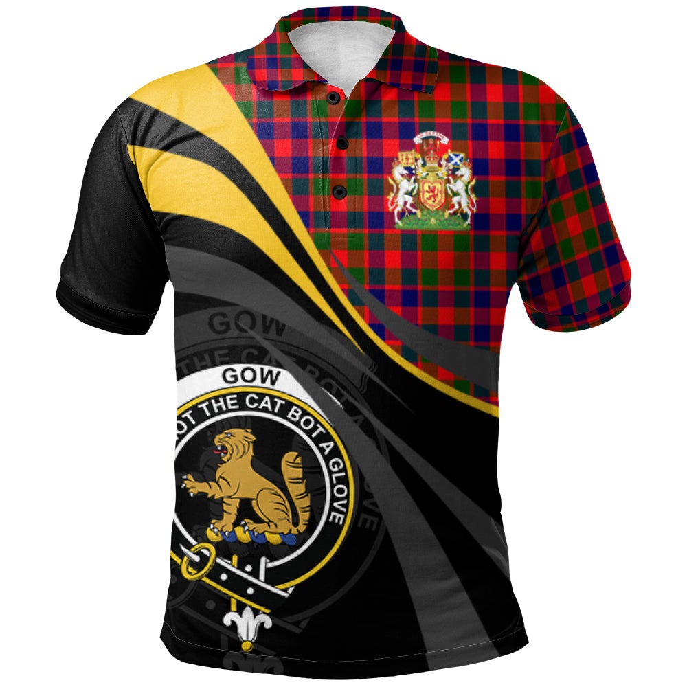 Gow Modern Tartan Polo Shirt - Royal Coat Of Arms Style
