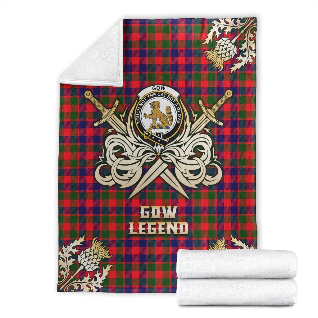 Gow Modern Tartan Gold Courage Symbol Blanket