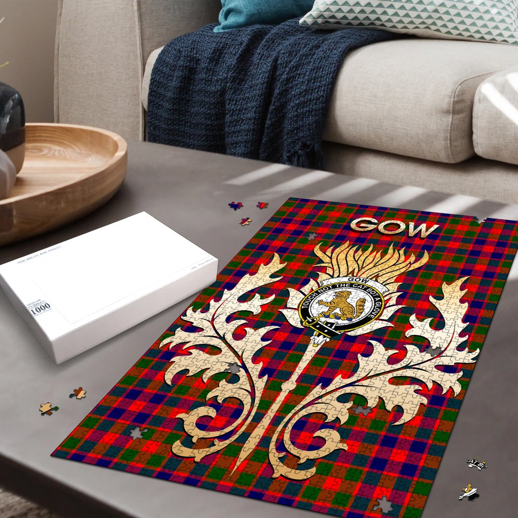 Gow Modern Tartan Crest Thistle Jigsaw Puzzles