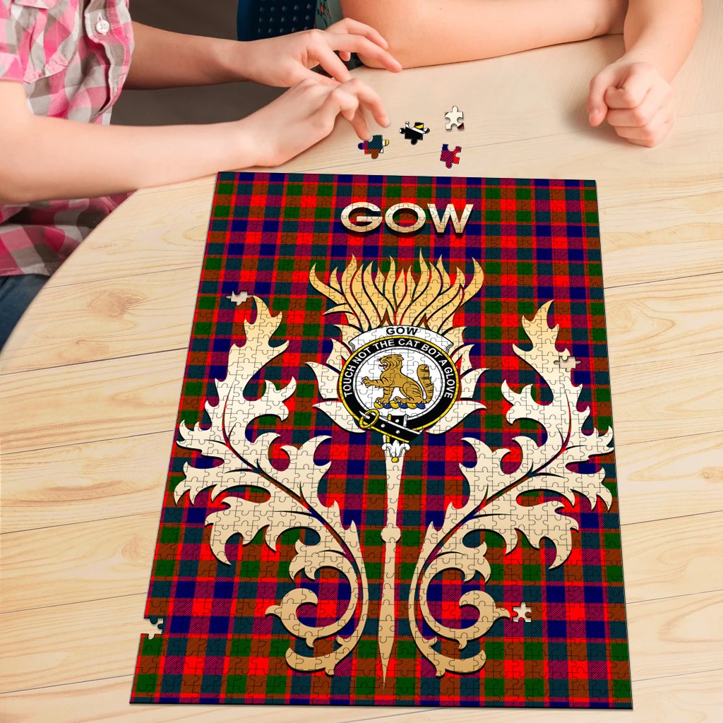 Gow Modern Tartan Crest Thistle Jigsaw Puzzles