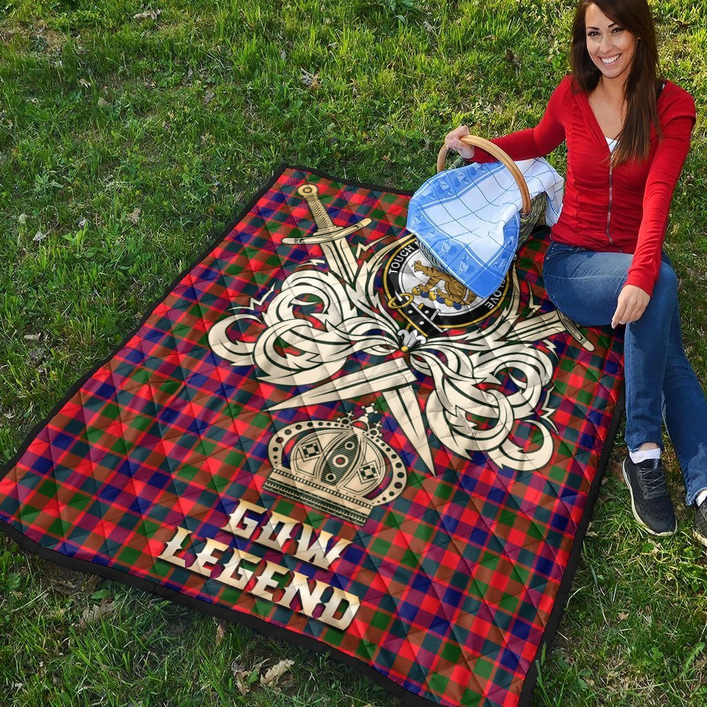 Gow Modern Tartan Crest Legend Gold Royal Premium Quilt