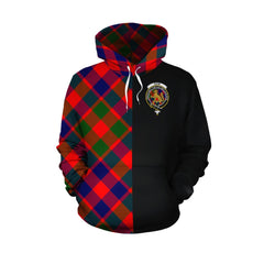 Gow of McGouan Tartan Hoodie Half of Me - Cross Style