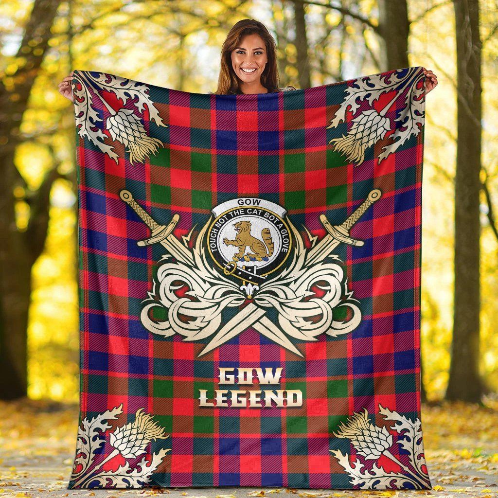 Gow of McGouan Tartan Gold Courage Symbol Blanket