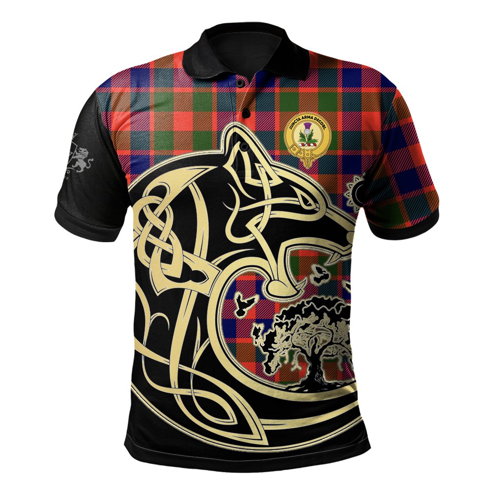 Gow of Skeoch Tartan Polo Shirt Viking Wolf