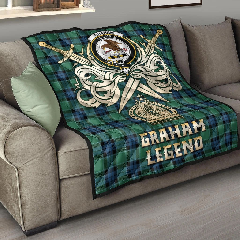 Graham of Menteith Ancient Tartan Crest Legend Gold Royal Premium Quilt