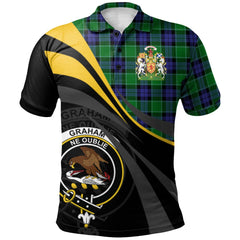 Graham of Menteith Modern Tartan Polo Shirt - Royal Coat Of Arms Style