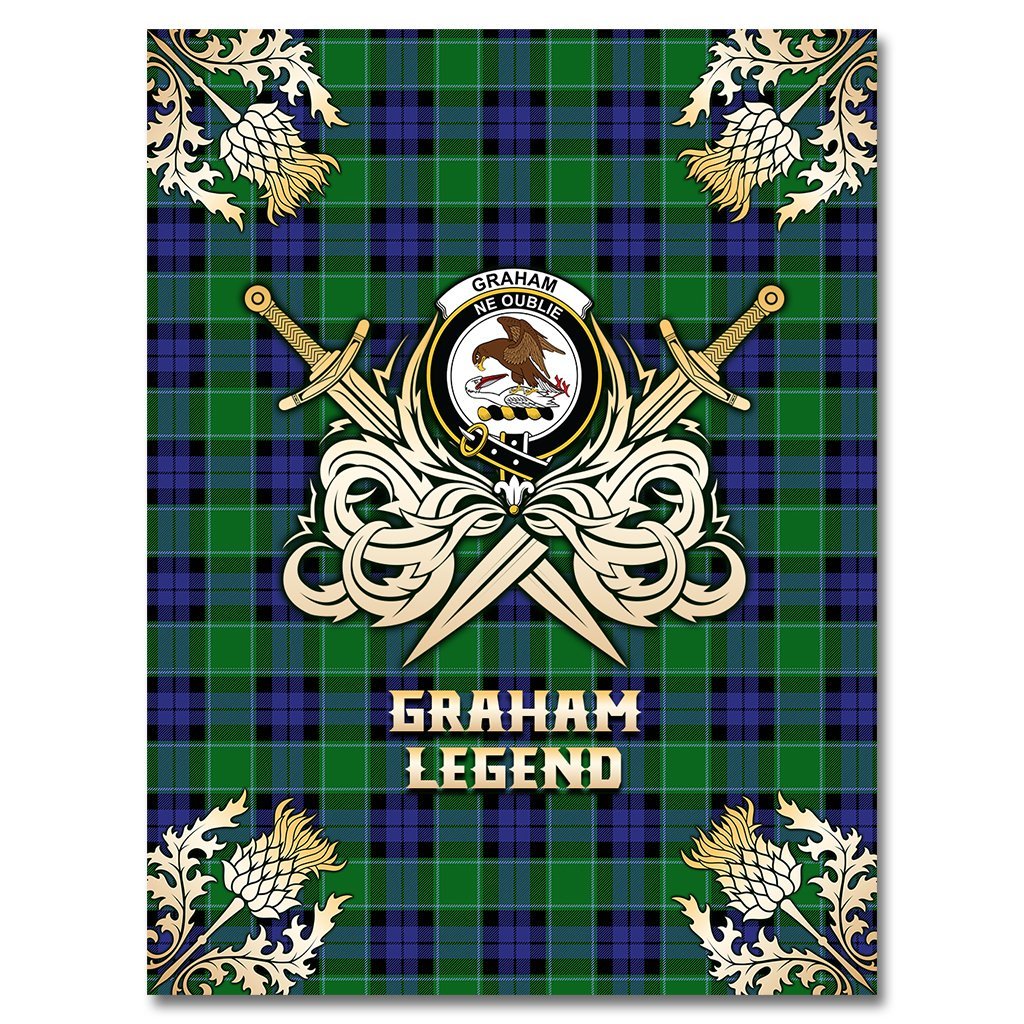 Graham of Menteith Modern Tartan Gold Courage Symbol Blanket
