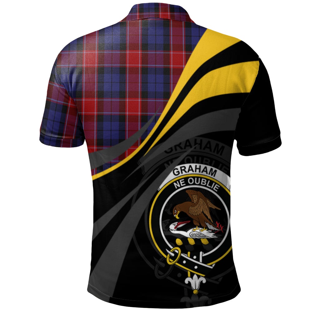 Graham of Menteith Red 01 Tartan Polo Shirt - Royal Coat Of Arms Style