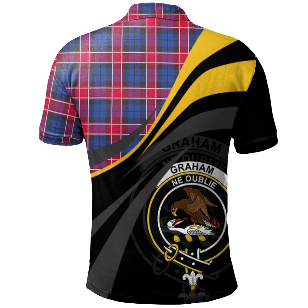 Graham of Menteith Red 02 Tartan Polo Shirt - Royal Coat Of Arms Style