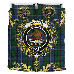 Graham of Montrose 01 Tartan Crest Bedding Set - Golden Thistle Style