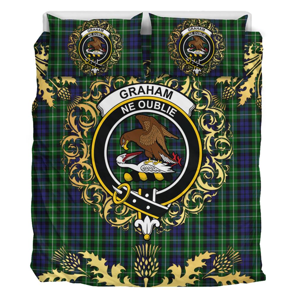Graham of Montrose 02 Tartan Crest Bedding Set - Golden Thistle Style