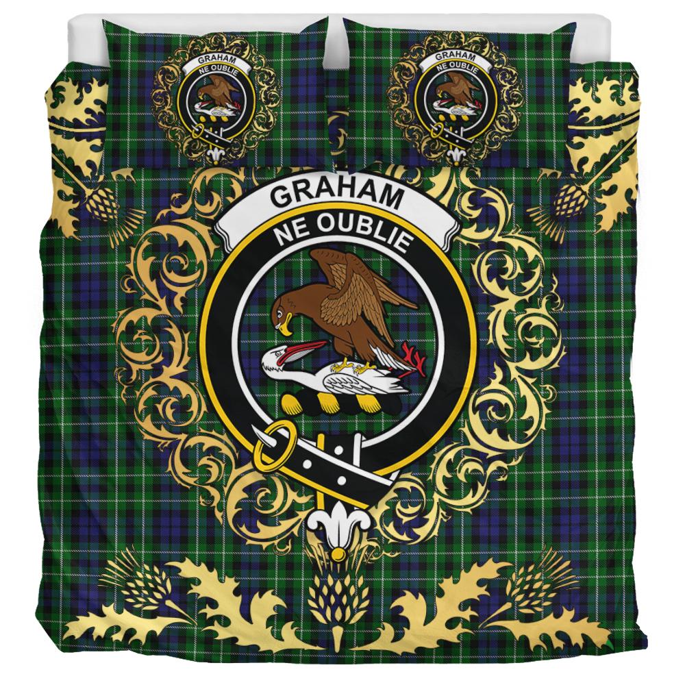 Graham of Montrose 02 Tartan Crest Bedding Set - Golden Thistle Style