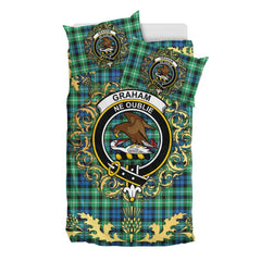 Graham of Montrose Ancient Tartan Crest Bedding Set - Golden Thistle Style