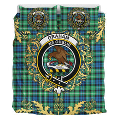 Graham of Montrose Ancient Tartan Crest Bedding Set - Golden Thistle Style
