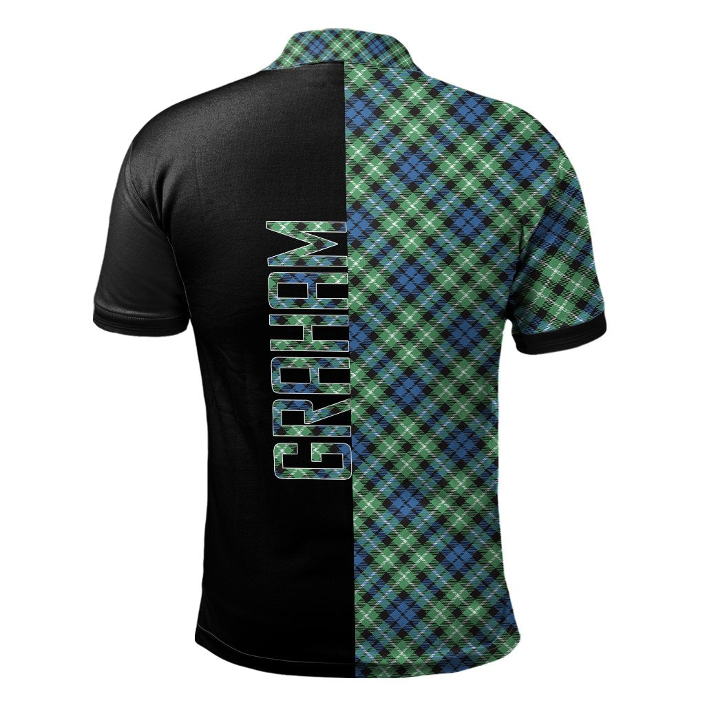 Graham of Montrose Ancient Tartan Polo Shirt Half of Me - Cross Style