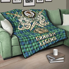 Graham of Montrose Ancient Tartan Crest Legend Gold Royal Premium Quilt