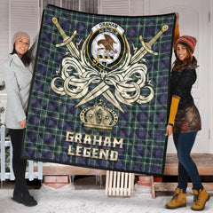 Graham of Montrose Modern Tartan Crest Legend Gold Royal Premium Quilt