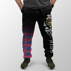 Graham Of Menteith Red Tartan Crest Jogger Sweatpants - Alba Celtic Style