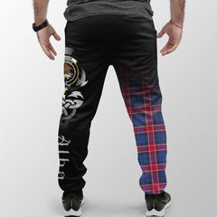 Graham Of Menteith Red Tartan Crest Jogger Sweatpants - Alba Celtic Style