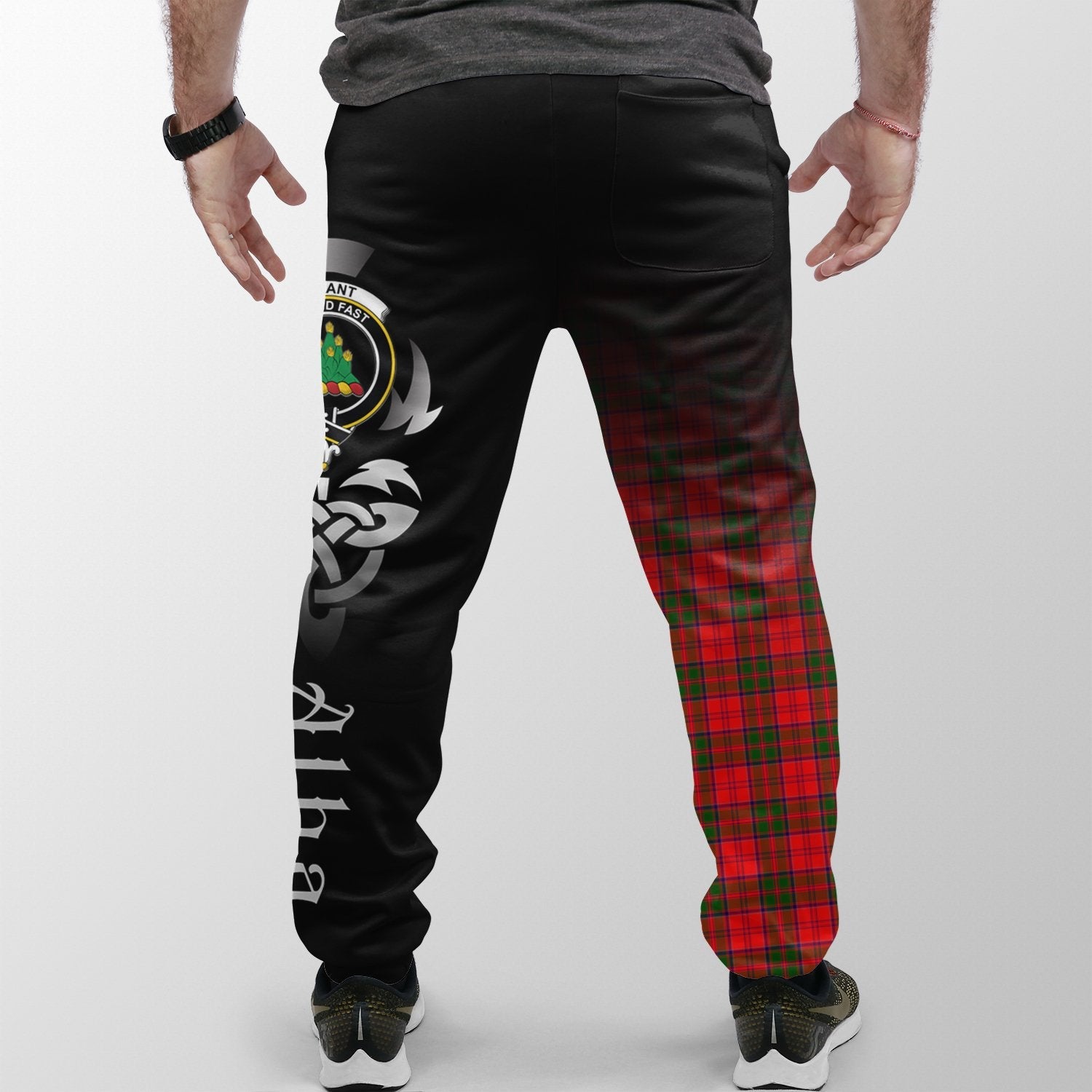 Grant Modern Tartan Crest Jogger Sweatpants - Alba Celtic Style