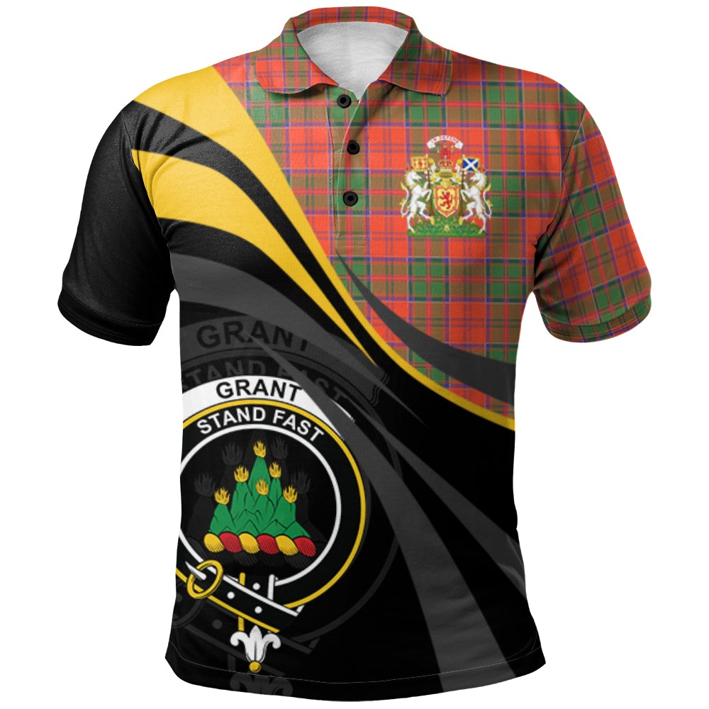 Grant Ancient Tartan Polo Shirt - Royal Coat Of Arms Style