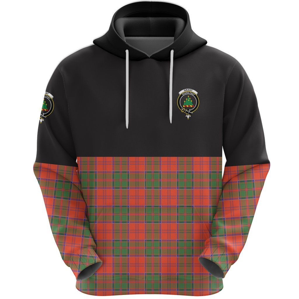 Grant Ancient Clan Half Of Tartan Hoodie