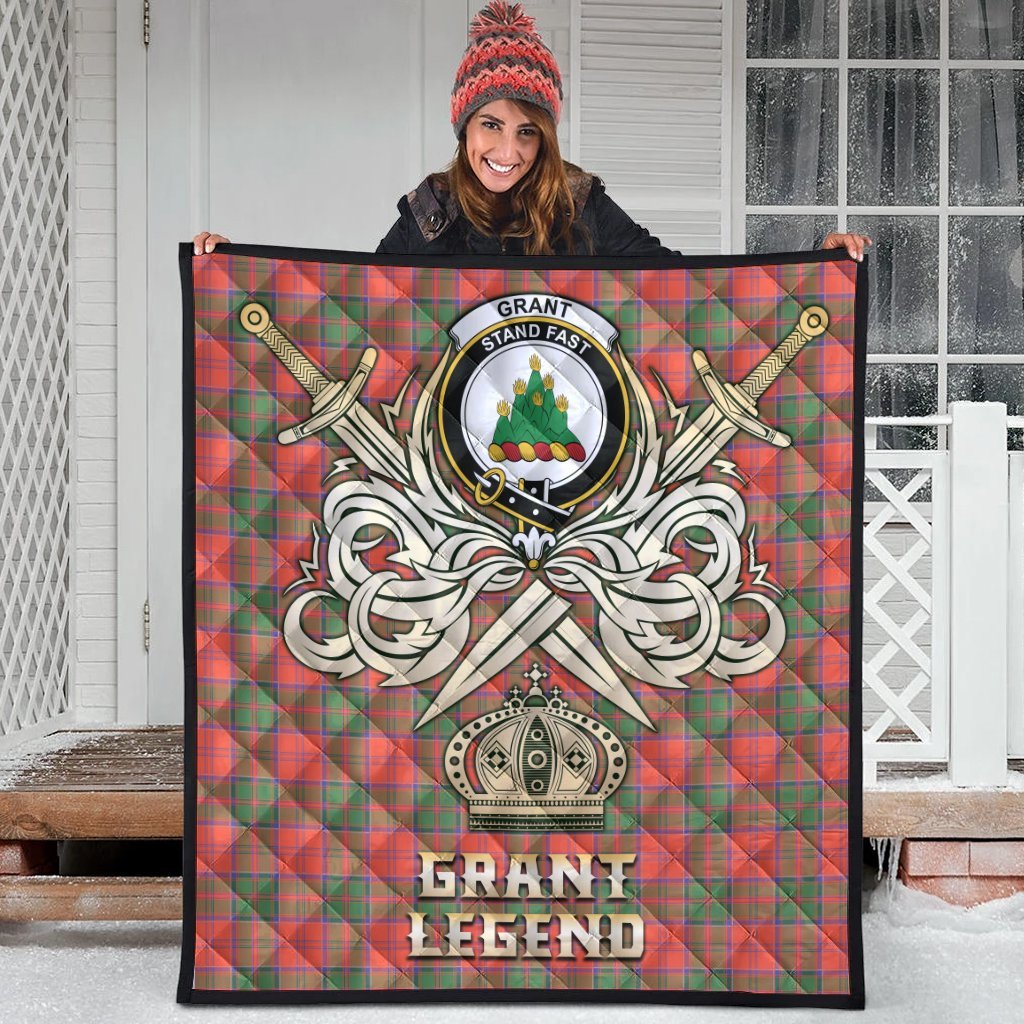 Grant Ancient Tartan Crest Legend Gold Royal Premium Quilt