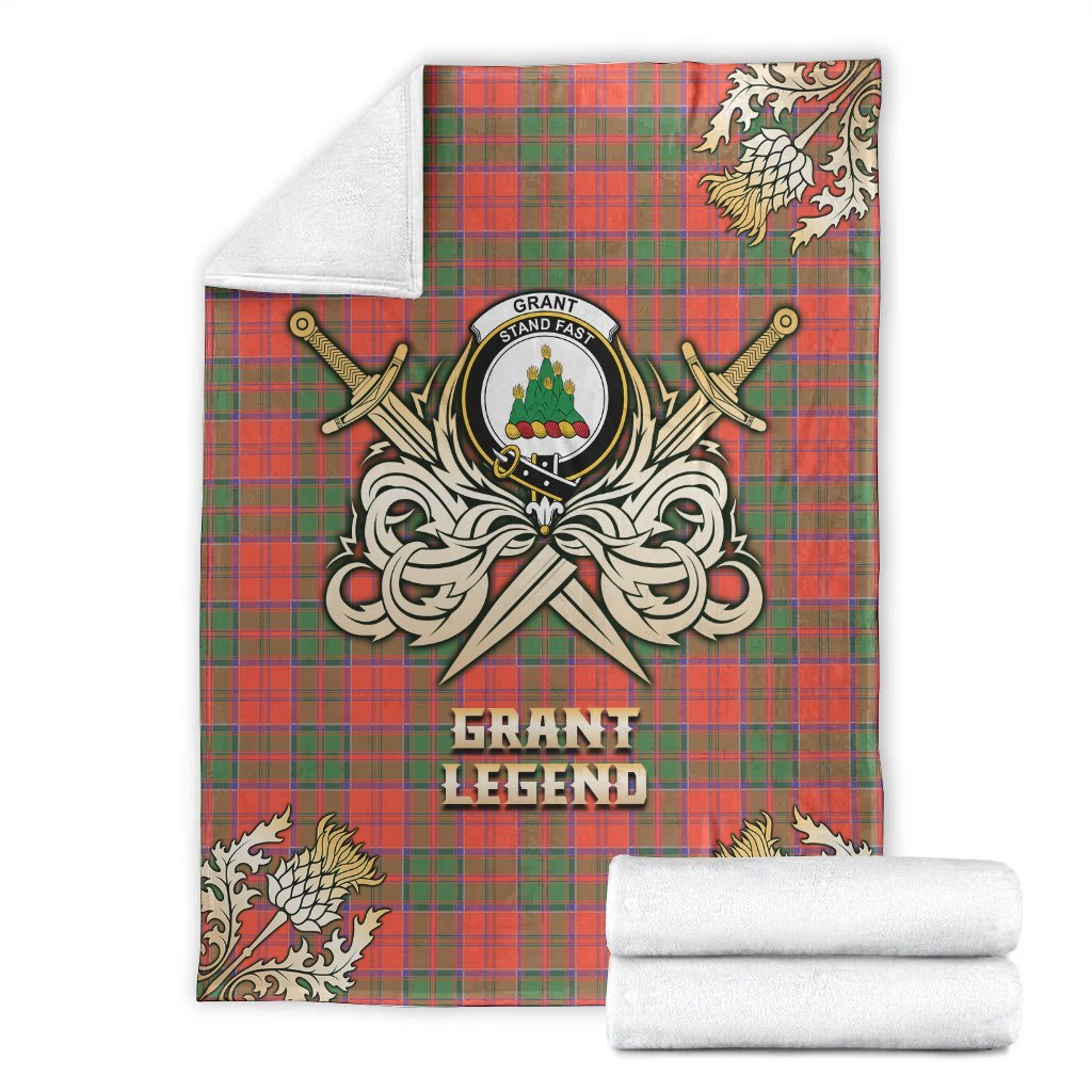 Grant Ancient Tartan Gold Courage Symbol Blanket