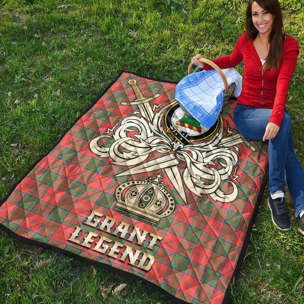 Grant Ancient Tartan Crest Legend Gold Royal Premium Quilt