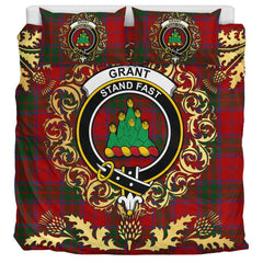 Grant (Vestiarium Scoticum) Tartan Crest Bedding Set - Golden Thistle Style