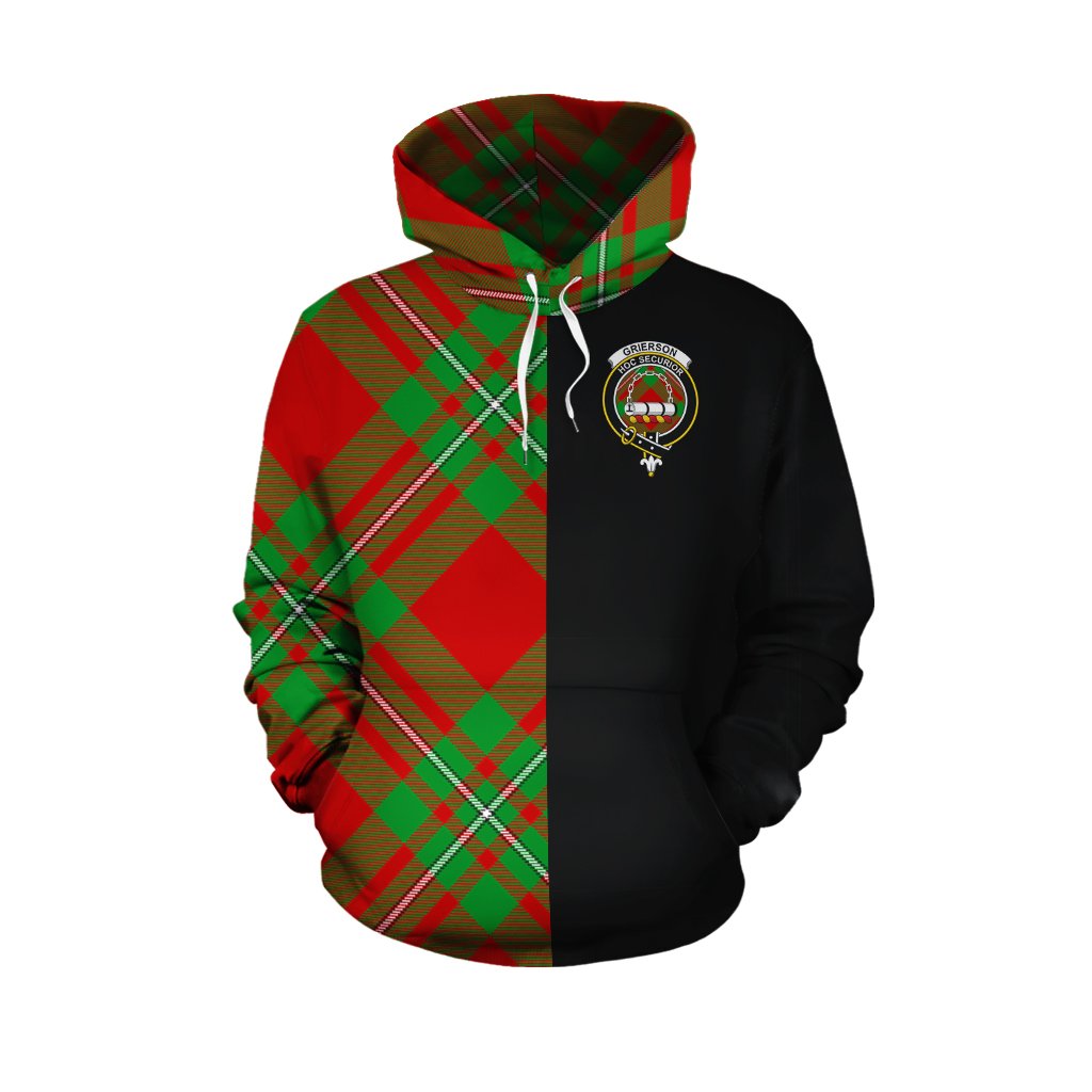 Grierson Tartan Hoodie Half of Me - Cross Style