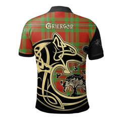Grierson Tartan Polo Shirt Viking Wolf