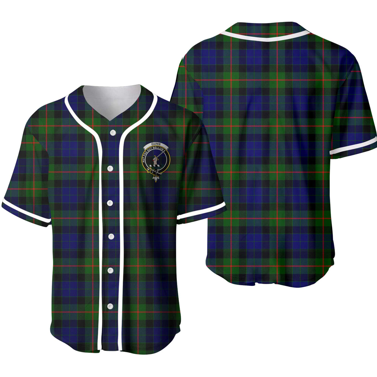 Gunn Tartan Unisex Baseball Jersey