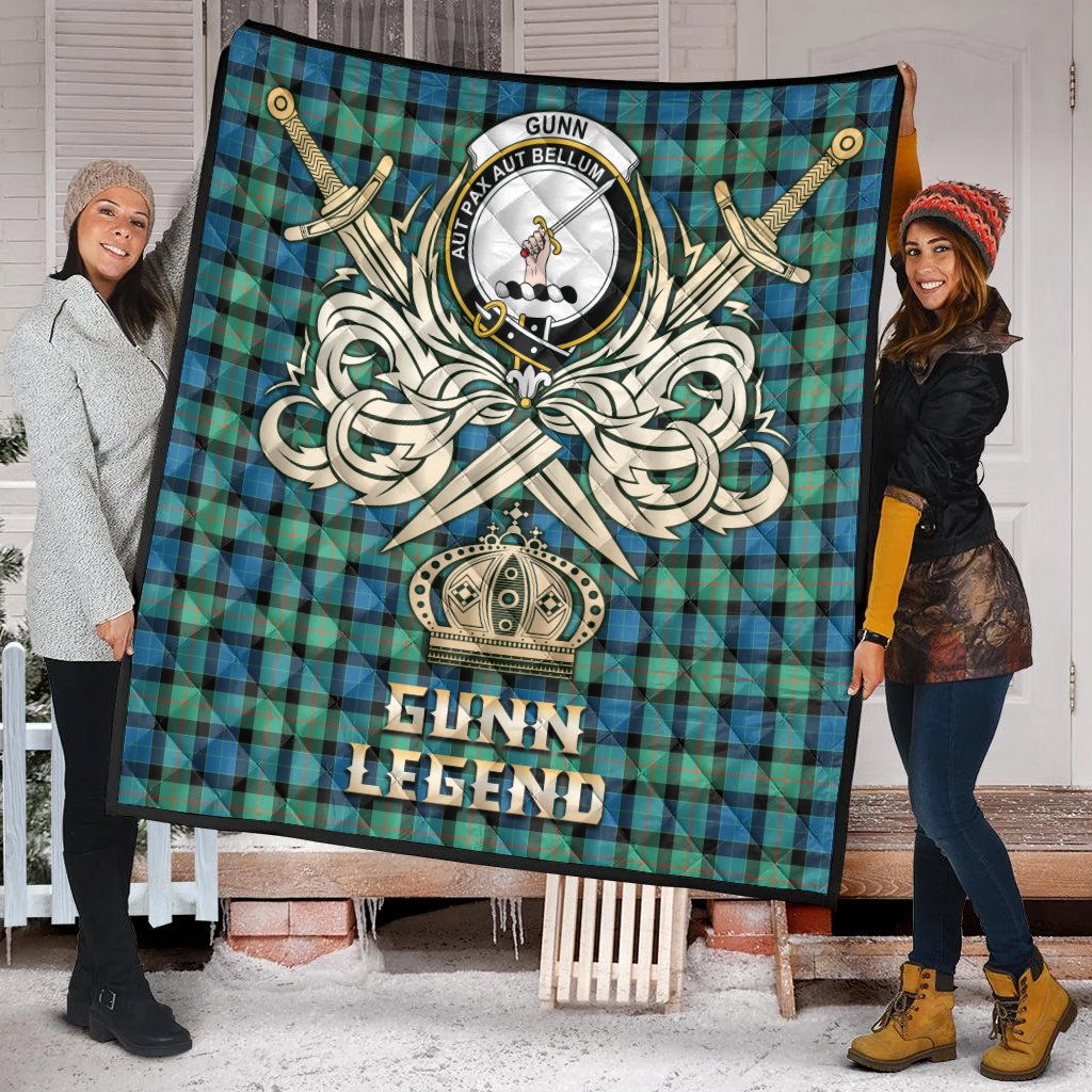 Gunn Ancient Tartan Crest Legend Gold Royal Premium Quilt