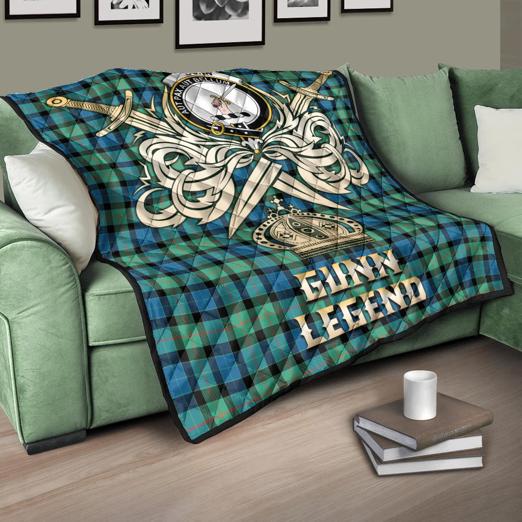 Gunn Ancient Tartan Crest Legend Gold Royal Premium Quilt