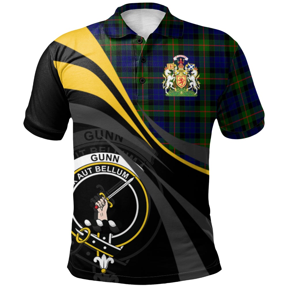 Gunn Modern Tartan Polo Shirt - Royal Coat Of Arms Style