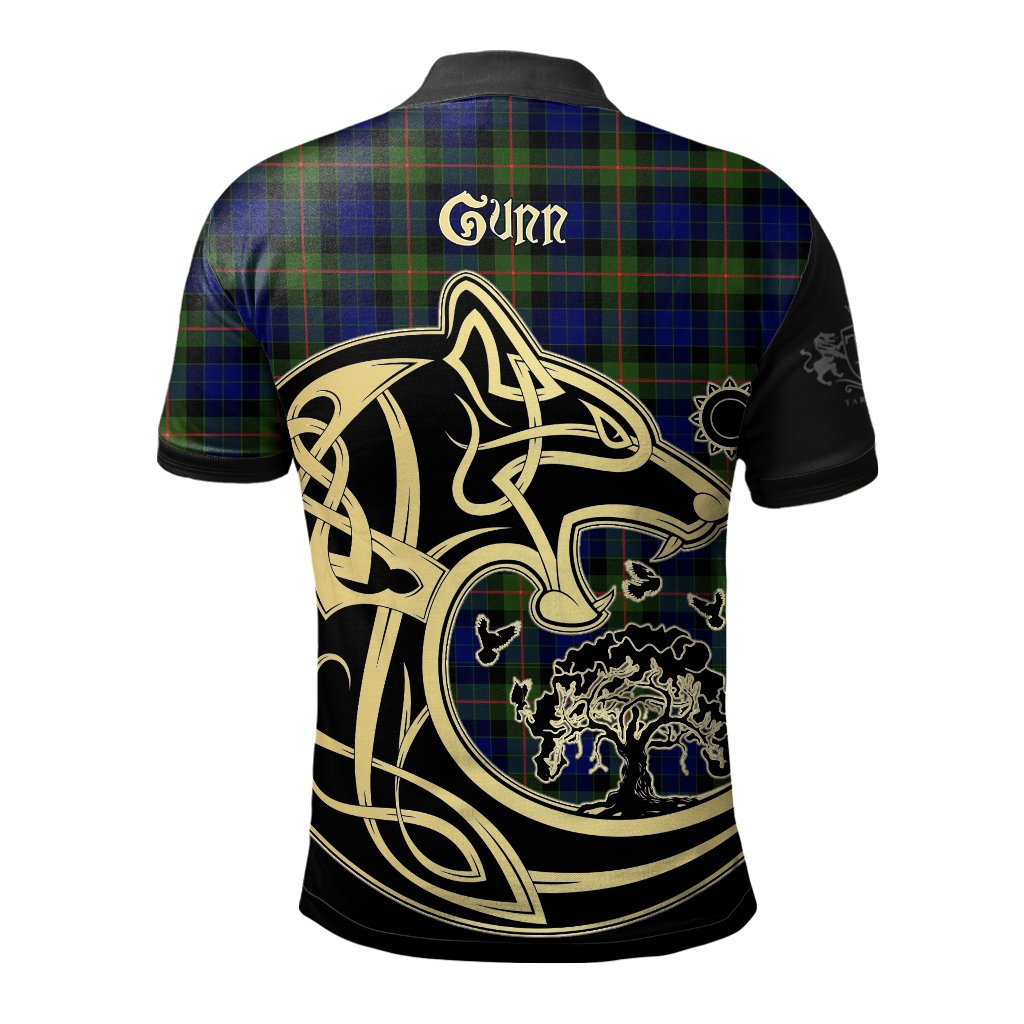 Gunn Modern Tartan Polo Shirt Viking Wolf
