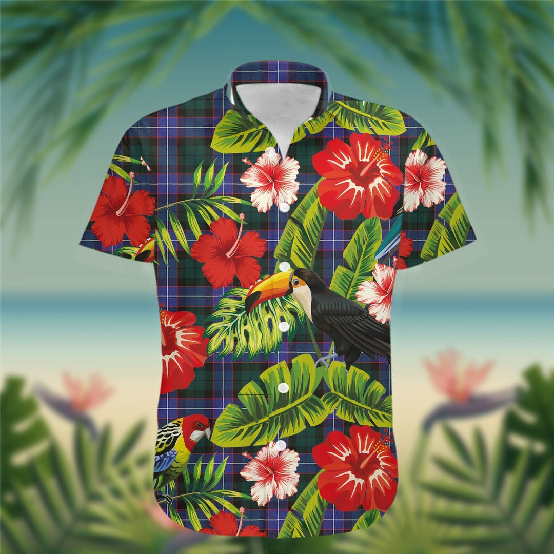 Guthrie Tartan Hawaiian Shirt Hibiscus, Coconut, Parrot, Pineapple - Tropical Garden Shirt