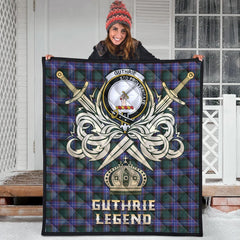 Guthrie Modern Tartan Crest Legend Gold Royal Premium Quilt