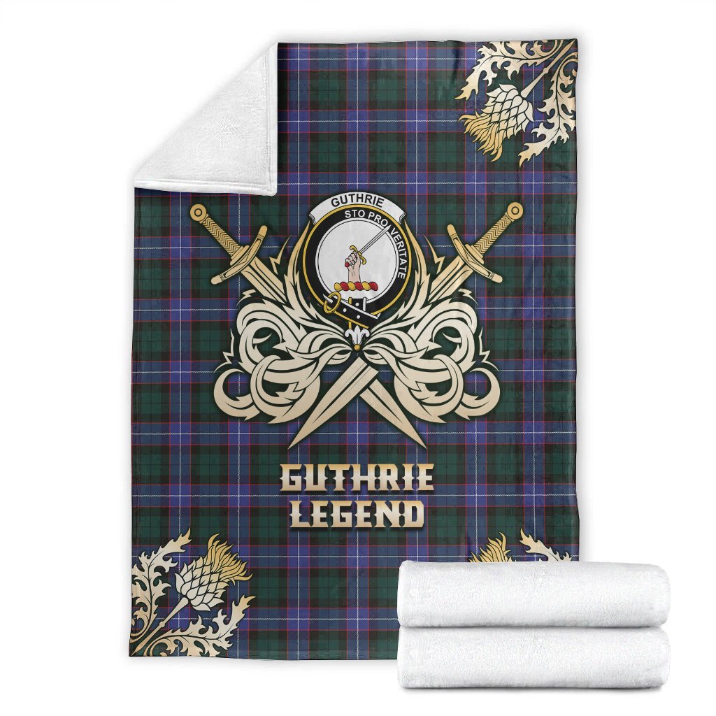 Guthrie Modern Tartan Gold Courage Symbol Blanket