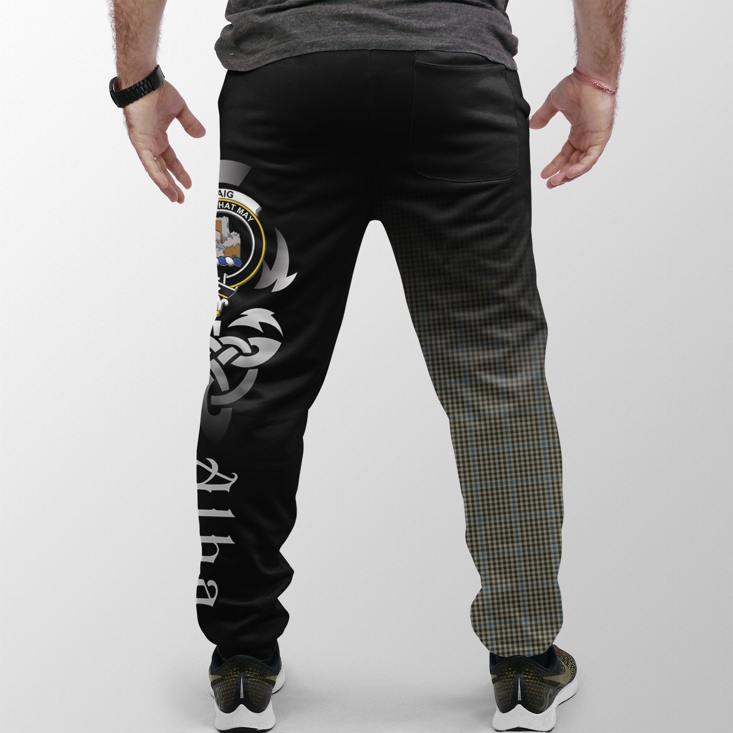 Haig Check Tartan Crest Jogger Sweatpants - Alba Celtic Style