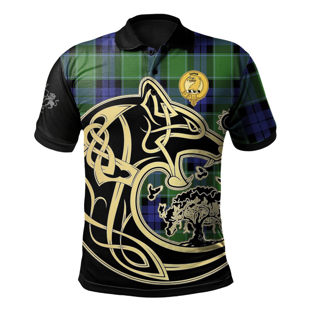 Haldane Tartan Polo Shirt Viking Wolf