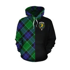 Haldane Tartan Hoodie Half of Me - Cross Style