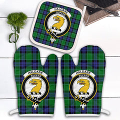 Haldane Tartan Crest Oven Mitt And Pot Holder (2 Oven Mitts + 1 Pot Holder)