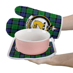 Haldane Tartan Crest Oven Mitt And Pot Holder (2 Oven Mitts + 1 Pot Holder)