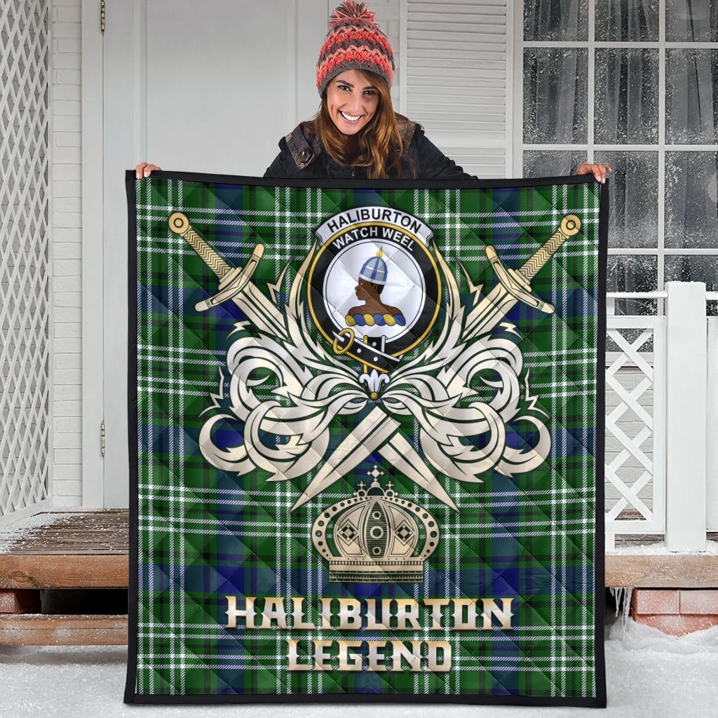 Haliburton Tartan Crest Legend Gold Royal Premium Quilt