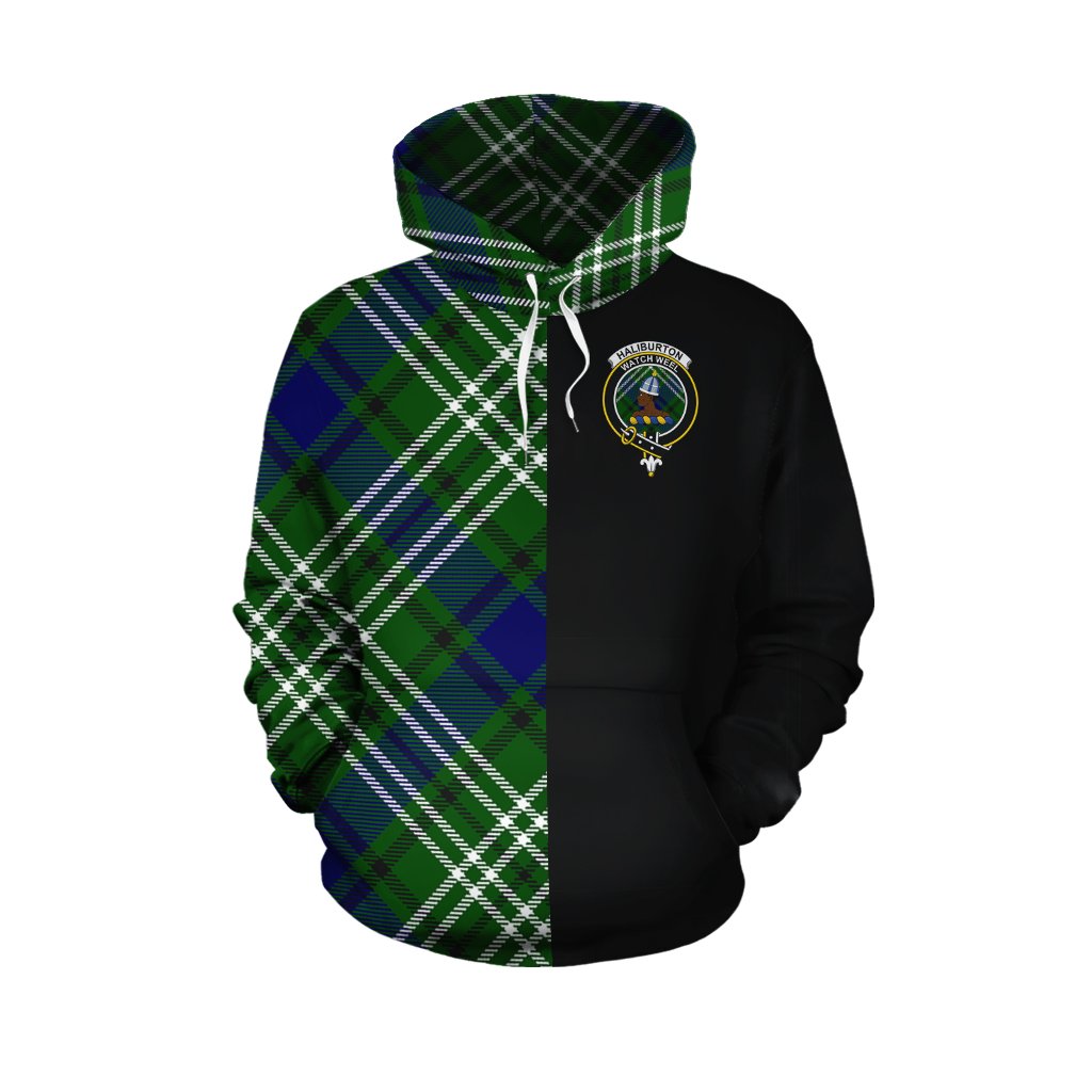 Haliburton Tartan Hoodie Half of Me - Cross Style