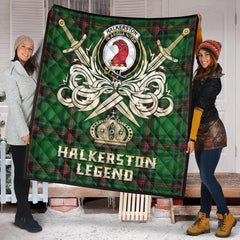 Halkerston Tartan Crest Legend Gold Royal Premium Quilt