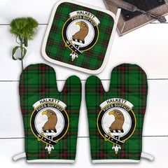 Halkett Tartan Crest Oven Mitt And Pot Holder (2 Oven Mitts + 1 Pot Holder)