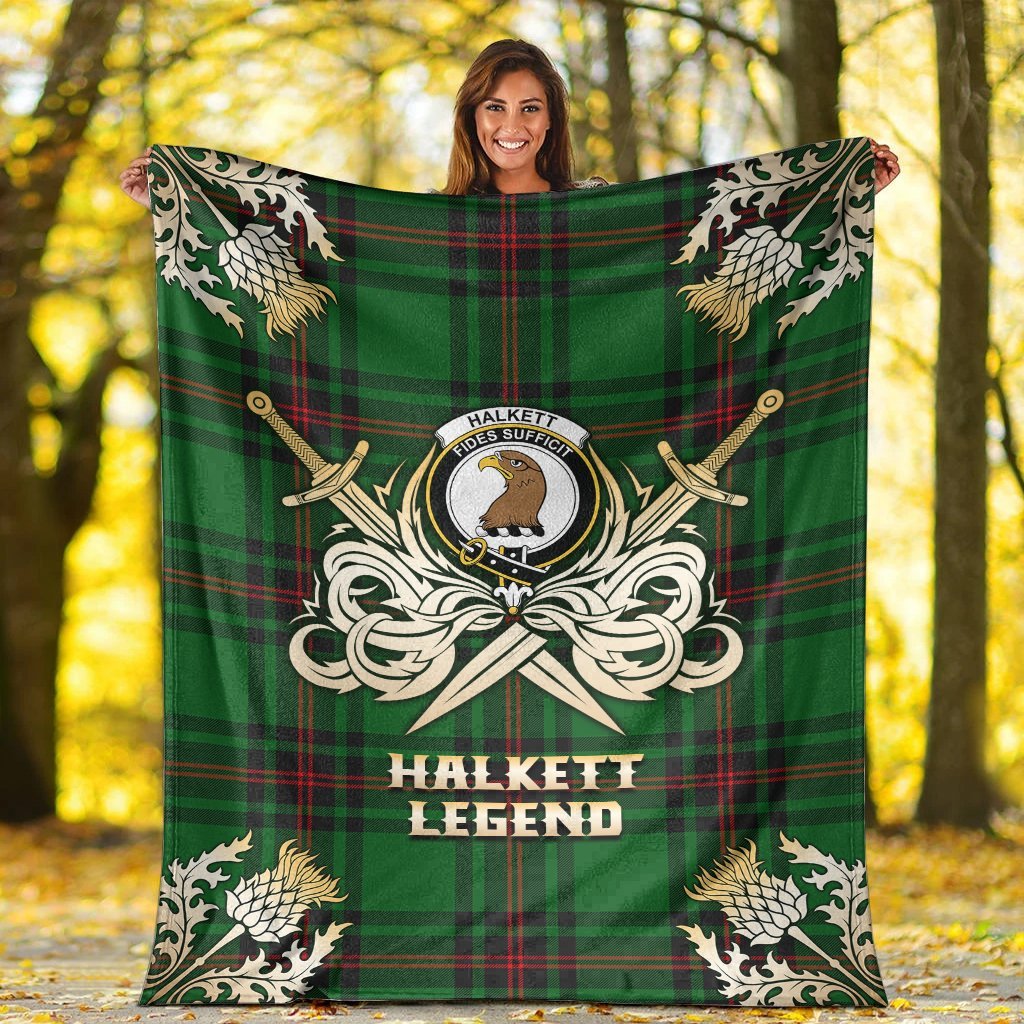 Halkett Tartan Gold Courage Symbol Blanket